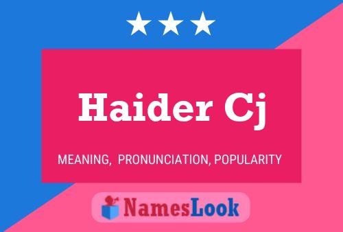 Poster del nome Haider Cj