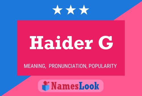 Poster del nome Haider G