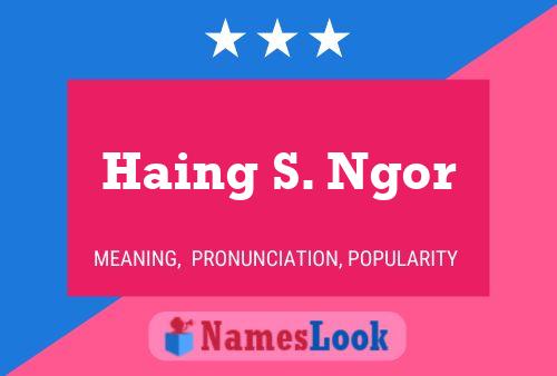 Poster del nome Haing S. Ngor