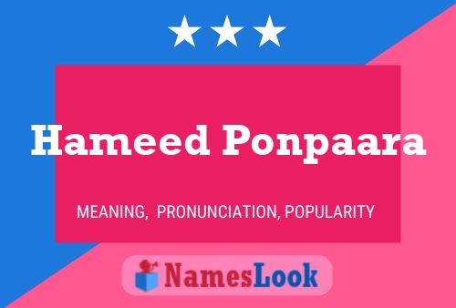 Poster del nome Hameed Ponpaara