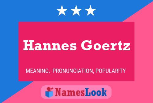 Poster del nome Hannes Goertz