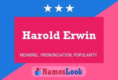 Poster del nome Harold Erwin