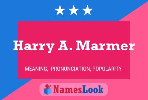 Poster del nome Harry A. Marmer