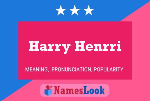 Poster del nome Harry Henrri