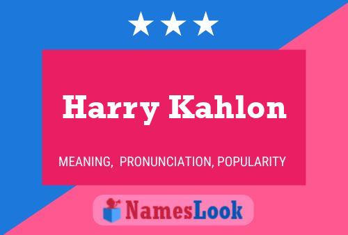 Poster del nome Harry Kahlon