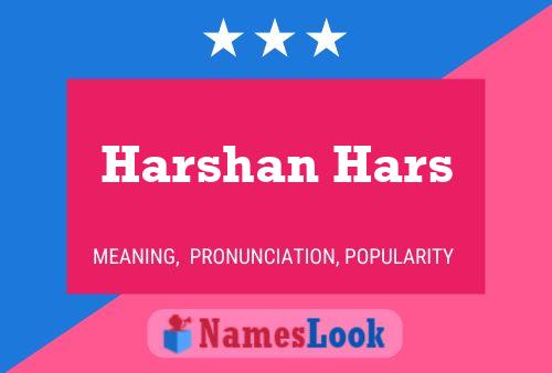 Poster del nome Harshan Hars