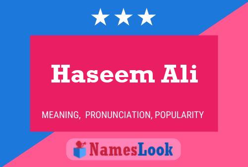 Poster del nome Haseem Ali