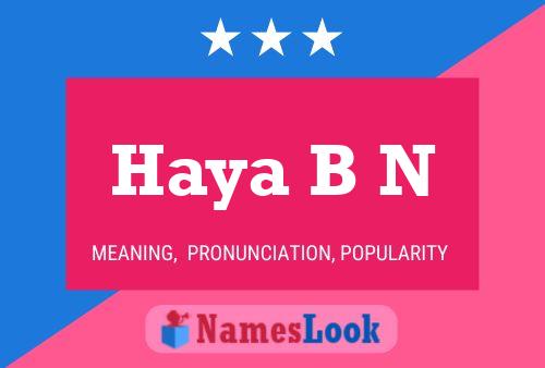 Poster del nome Haya B N