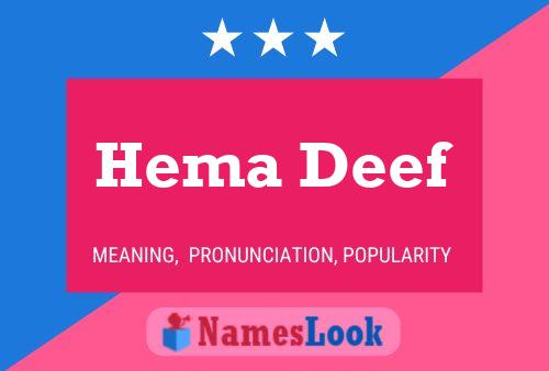 Poster del nome Hema Deef