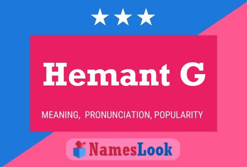 Poster del nome Hemant G