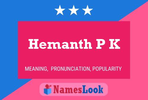 Poster del nome Hemanth P K