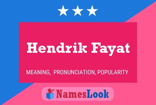 Poster del nome Hendrik Fayat