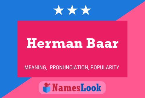 Poster del nome Herman Baar