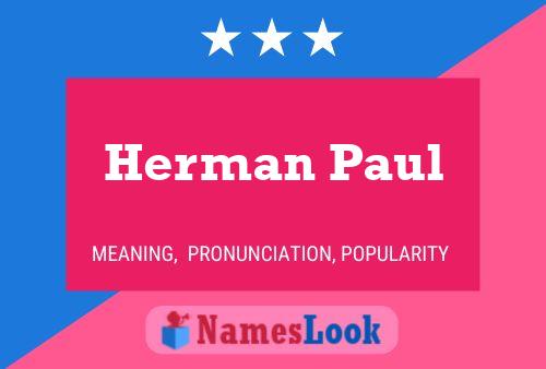 Poster del nome Herman Paul