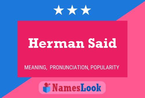 Poster del nome Herman Said