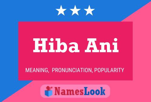 Poster del nome Hiba Ani