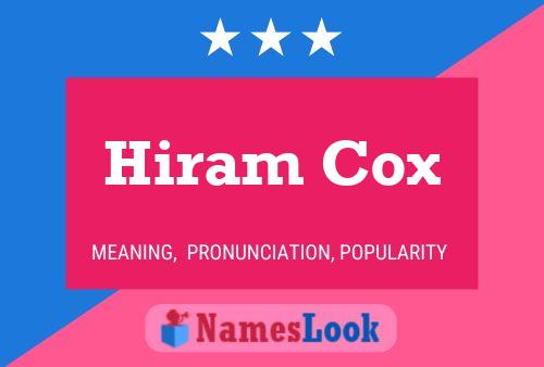 Poster del nome Hiram Cox