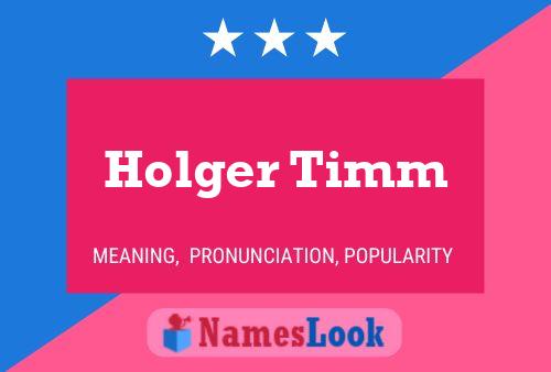 Poster del nome Holger Timm