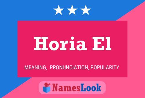 Poster del nome Horia El