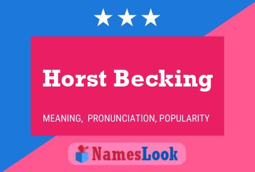 Poster del nome Horst Becking