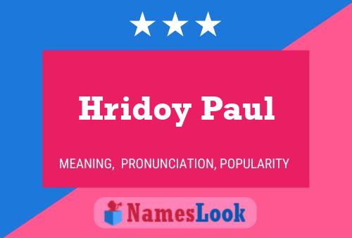 Poster del nome Hridoy Paul