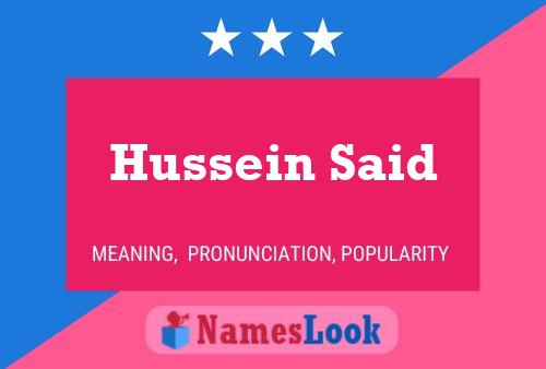 Poster del nome Hussein Said