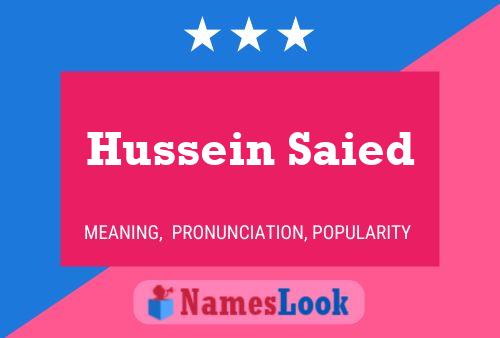 Poster del nome Hussein Saied