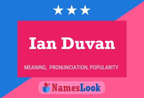 Poster del nome Ian Duvan