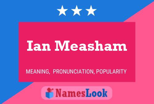 Poster del nome Ian Measham