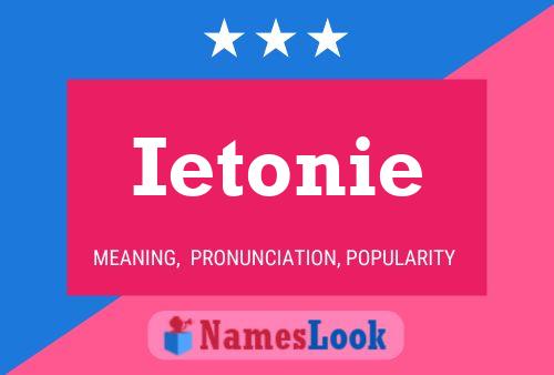 Poster del nome Ietonie