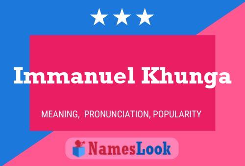 Poster del nome Immanuel Khunga