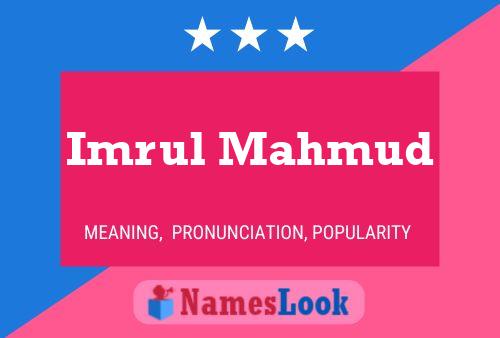 Poster del nome Imrul Mahmud