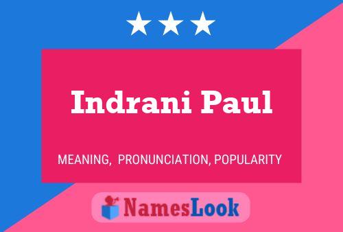 Poster del nome Indrani Paul