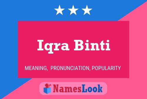 Poster del nome Iqra Binti