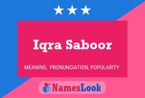 Poster del nome Iqra Saboor