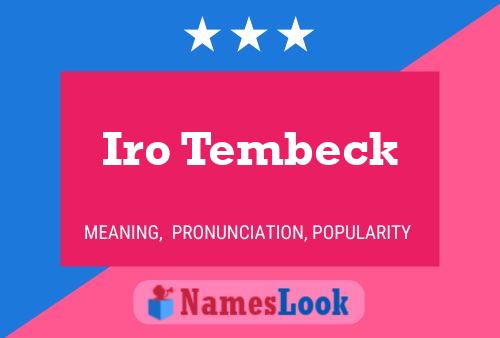 Poster del nome Iro Tembeck