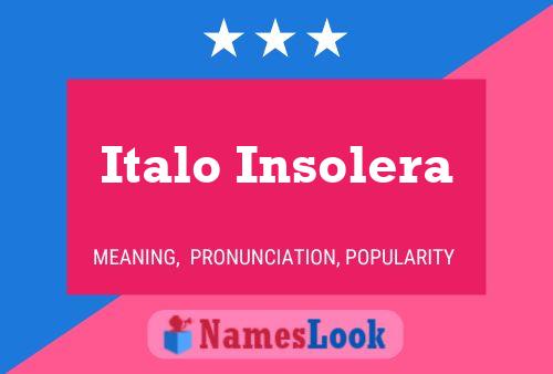 Poster del nome Italo Insolera