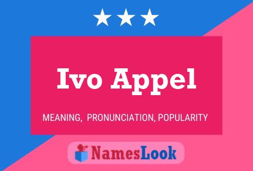 Poster del nome Ivo Appel