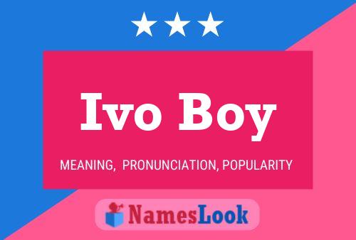 Poster del nome Ivo Boy