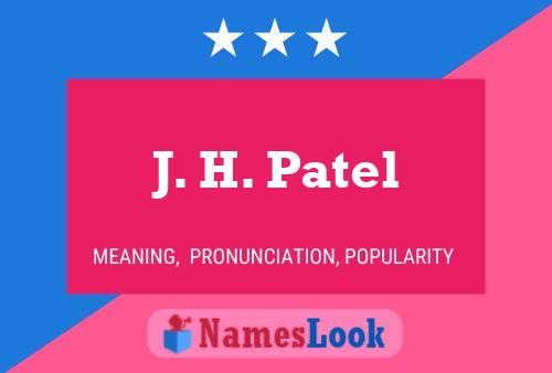 Poster del nome J. H. Patel