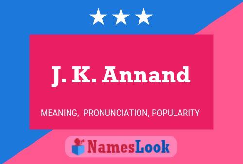 Poster del nome J. K. Annand