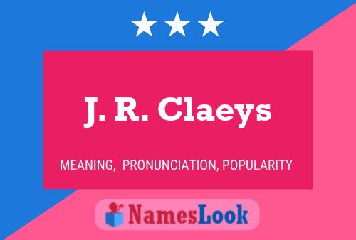 Poster del nome J. R. Claeys