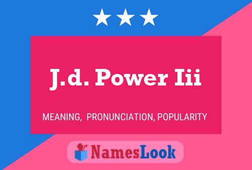 Poster del nome J.d. Power Iii