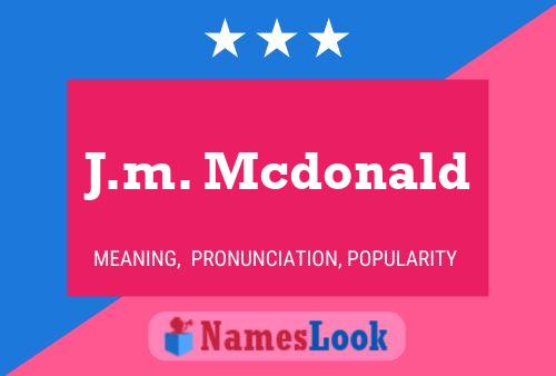 Poster del nome J.m. Mcdonald