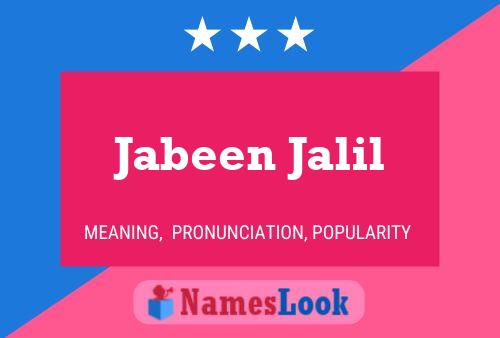 Poster del nome Jabeen Jalil