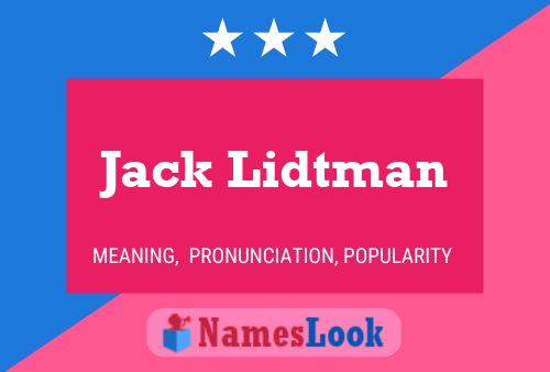 Poster del nome Jack Lidtman