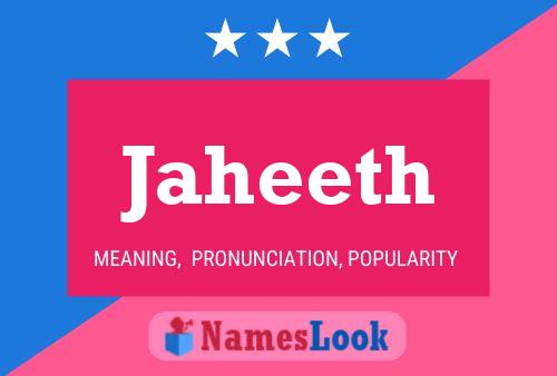 Poster del nome Jaheeth