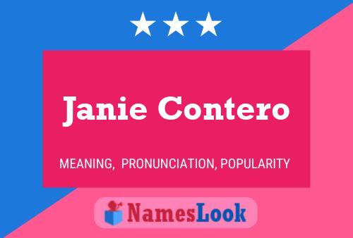 Poster del nome Janie Contero