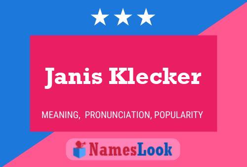 Poster del nome Janis Klecker