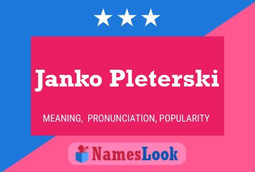 Poster del nome Janko Pleterski